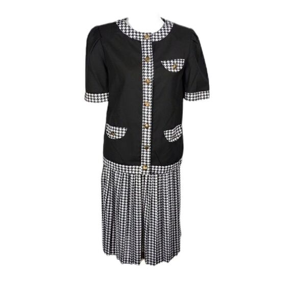 Vtg. Darian Houndstooth 2pc. Skirt Suit - Picture 9 of 9